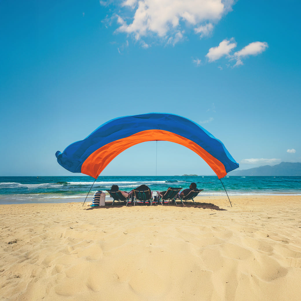 Shibumi wind-assisted sunshade canopy